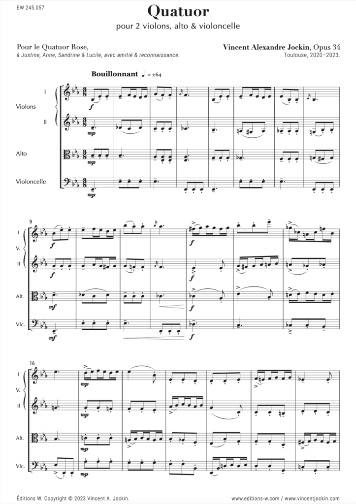 String Quartet, Opus 34